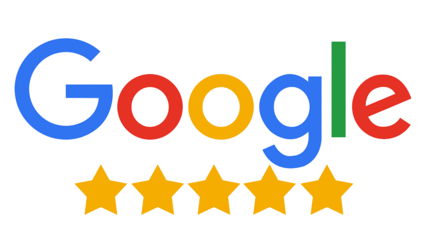 A google logo with five stars in front of it