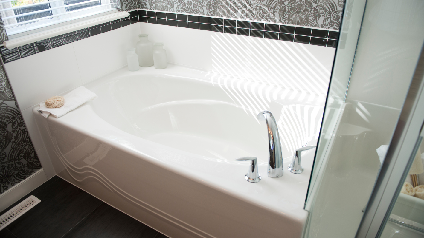Bright refinished bathroom surface
