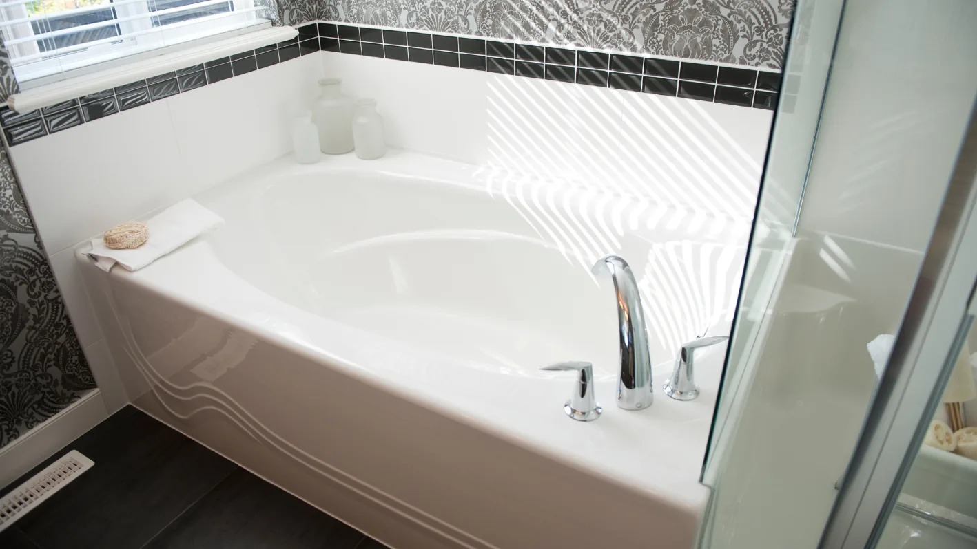 Bright refinished bathroom surface